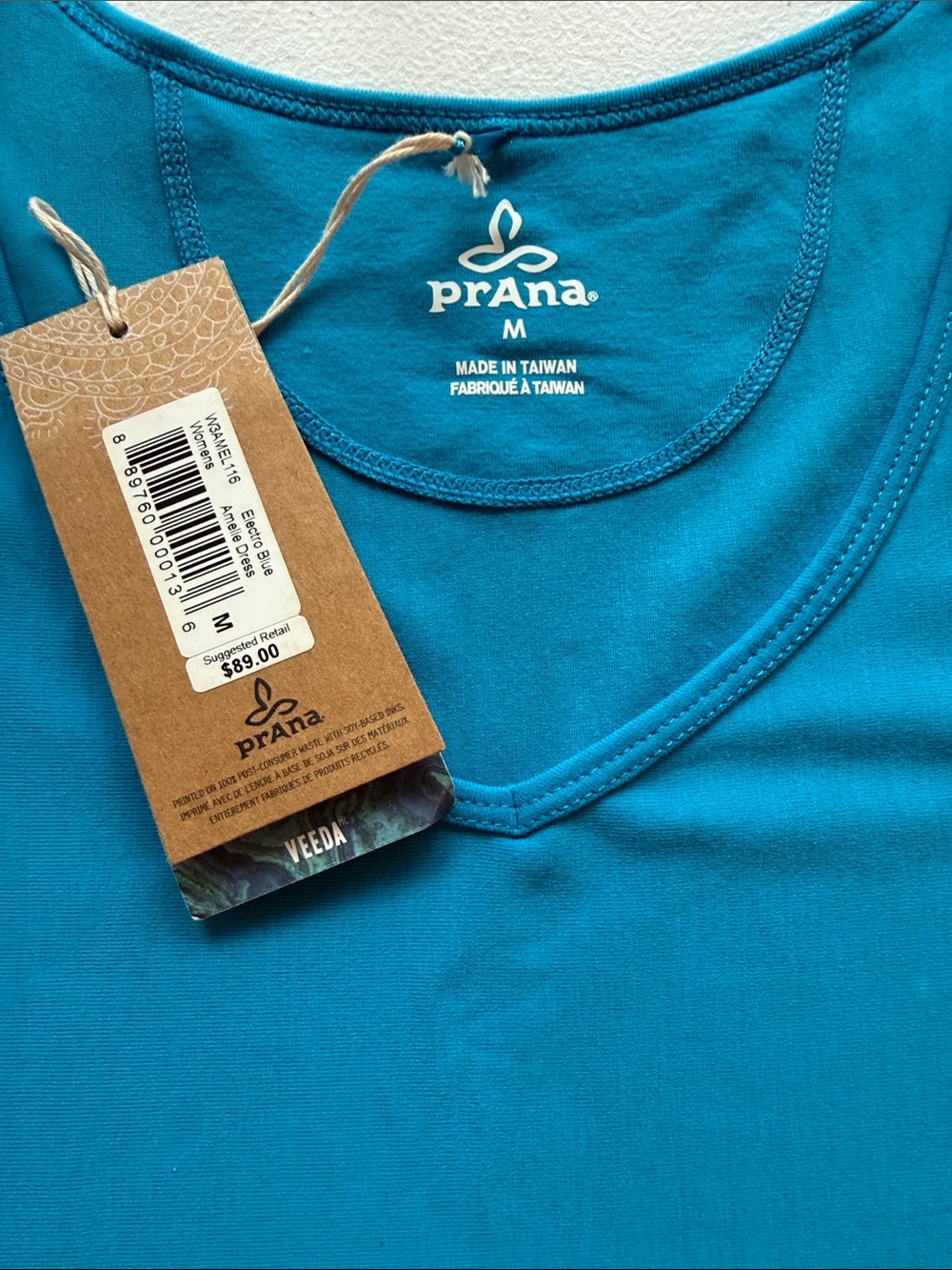 Prana Electro Blue Amelie Sleeveless V-Neck Midi Dress Size M - Picture 11 of 13